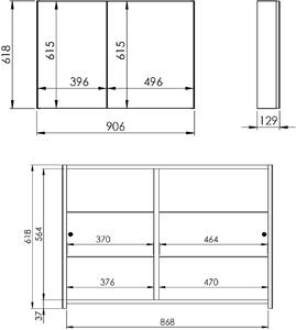 Elita Basic skříňka 90.6x12.9x61.8 cm boční závěsné 904662
