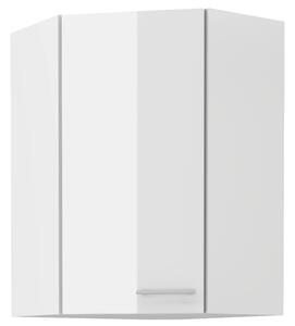 LARA wh | horní skříňka 60x60 GN-90 1F (45°) rohová | 60x60 cm | UNI dvířka | VYSOKÁ | bílá lesk