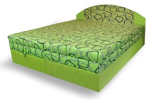 Polohovací postel 160x200 VEERLE - zelená / vzorovaná 1