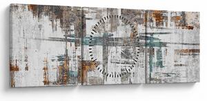 Obraz - Abstraktní tahy (s hodinami) (90x30 cm)