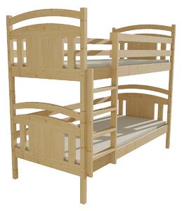 Dětská patrová postel z MASIVU 180x80cm bez šuplíku - PP017