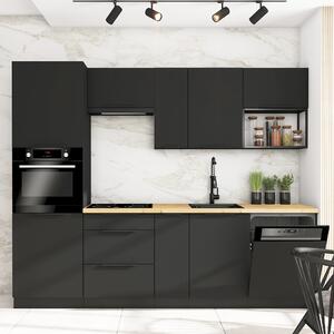 Kuchyňská linka SIENA a | 260 cm | UNI dvířka | PREMIUM BOX | černá
