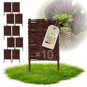 Floranica 10 kusů Vrbový plot 60 cm x 30 cm – Zahradní plot z vrbového proutí Palisáda Přírodní oplocení Ohraničení záhonu