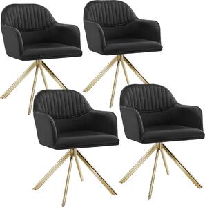 Tectake® sametová otočná židle Lona čalouněná 56 x 59 x 81 cm
