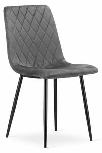 Židle Valora TURIN tmavě šedý samet x1 - Elegantní tmavě šedá židle