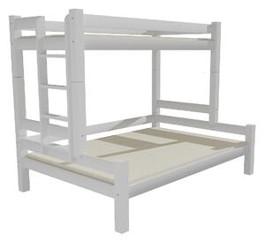 Dětská patrová postel s rozšířeným spodním lůžkem z masivu ROBUST 8X8 6B - 200x90/140 cm