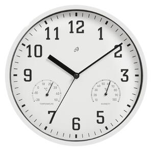 Auriol® Nástěnné hodiny s ukazatelem teploty a vlhkosti vzduchu (bílá) (100391810001)