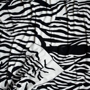 Pletený pléd DESIGN zebra černosmetanová střední 130 x 200 cm