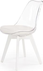 Halmar Jídelní židle K245 - bílá / průhledná