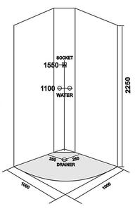 Hydromasážní box Ornatto 100 - BPS koupelny (100x100x225 cm)