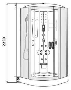 Hydromasážní box Ornatto 100 - BPS koupelny (100x100x225 cm)
