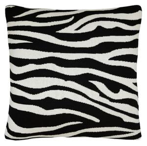 Pletený povlak DESIGN zebra černosmetanová 45 x 45 cm