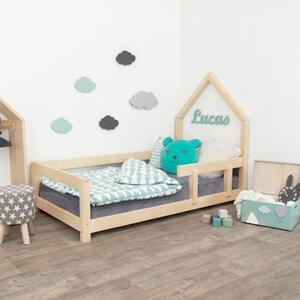 Dětská domečková postel z masivu 160x90 cm POPPI se zábranami