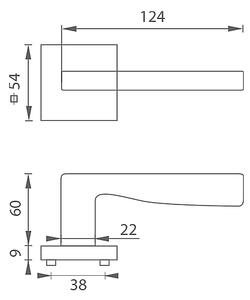 Dveřní kování MP Moderna - HR (BN - Broušená nerez), klika-klika, Bez spodní rozety, MP BN (broušená nerez)
