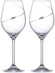 Diamante sklenice na bílé víno Silhouette City s krystaly Swarovski 360ml 2KS