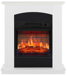 Elektrický krb ArtiFlame Collins AF18B bílý – volně stojící krb s LED plamenem, topný výkon 1,8 kW, pro místnosti do 30 m², rám z MDF