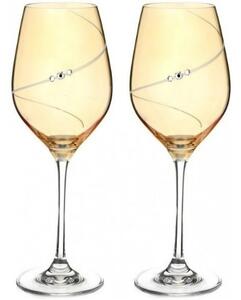 Diamante sklenice na bílé víno Silhouette City Amber s krystaly Swarovski 360 ml 2KS