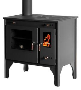 Krbová kamna PROMETEY Retro Eco 7 kW Litinová plotýnka Vařič Krbová kamna LEVÁ