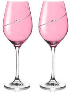 Diamante sklenice na bílé víno Silhouette City Pink s krystaly Swarovski 360 ml 2KS
