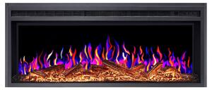 ArtiFlame Elektrický krb AF38 Multicolour Elektrický vestavný krb s ohřevem 1600W realistický 3D efekt plamene LED osvětlení Dálkové ovládání Černý