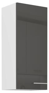 LARA gr | horní skříňka 40G-90 1F s policemi | 40 cm | UNI dvířka | VYSOKÁ | šedá lesk