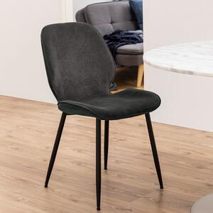 Jídelní židle Aurora z manšestrové tkaniny Smuk Anthracite