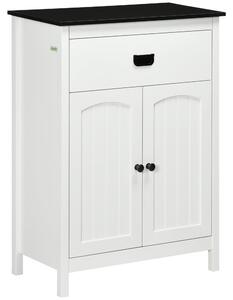 Kleankin Koupelnová skříňka pomocný koupelnový nábytek s 1 zásuvkou, 2 dveřmi a nastavitelnou policí pro umyvadlo a sprchu, moderní styl 60x30x80 cm B