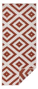 Červeno-krémový venkovní koberec NORTHRUGS Malta, 80 x 345 cm