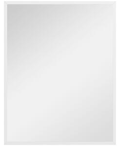 HOMCOM Obdélníkové Zrcadlo Koupelnové Zrcadlo 70x90 cm Dekorativní Zrcadlo pro Obývací Pokoj, Předsíň, Chodbu Horizontálně nebo Vertikálně Bílé | Aoso