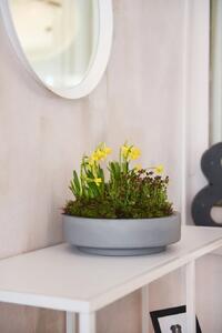 Mísa na květiny ESCADA LOW, sklolaminát, Ø 30 cm, šedá - beton design