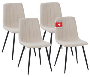 Jídelní židle Albatros sada 4 ks GARDA béžová - Pohodlná čalouněná židle pro moderní a stylový design u jídelního stolu - Kuchyňská židle nebo židle do jídelny s vysokou nosností až 110 kg