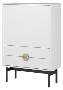 Selsey Stoon II – Vysoká komoda, 2 dveře, bílá, 85 cm