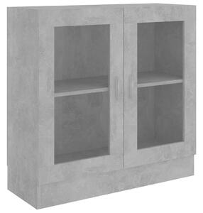 Prosklená skříň betonově šedá 82,5 x 30,5 x 80 cm dřevotříska