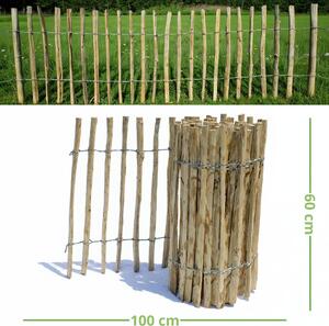 Lískový plot dřevěný přírodní oplocení 1 m x 60 cm, rozestup 4–6 cm, plůtek do zahrady, dekorativní plot, plot na zeleninovou zahrádku, květinový záhon