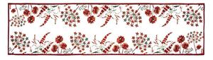 Prostírání MOTIV luční květy smetanovočervená běhoun delší strana 100-170 cm
