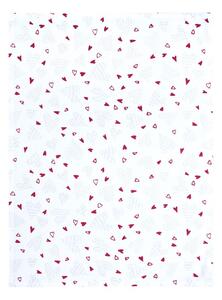 Utěrka DEKORO srdíčka bíločervená 50 x 70 cm