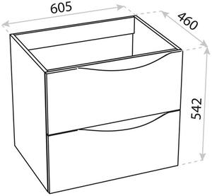 LaVita Kolorado skříňka 60.5x46x54.2 cm závěsná pod umyvadlo bílá 5900378314363