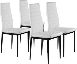 ModernHome KE01 Sada 4 jídelních židlí, , ergonomická opěrka, bílá