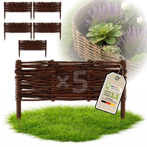 Floranica 5 kusů Vrbový plot 20 cm x 40 cm – Zahradní plot z vrbového proutí Palisáda Přírodní oplocení Ohraničení záhonu