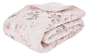 Růžový prošívaný přehoz přes postel Catherine Lansfield Canterbury Rose, 220 x 230 cm