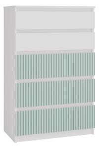 Topeshop M5 FR MINT KPL, Mátová barva, Bílá, 5 zásuvka/zásuvek, Dřevotřískové desky, 700 mm, 400 mm, 1095 mm