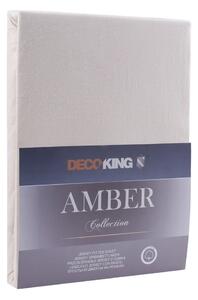 Krémové elastické džersejové prostěradlo DecoKing Amber Collection, 80/90 x 200 cm