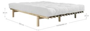 Dvoulůžková postel z borovicového dřeva s matrací Karup Design Pace Comfort Mat Black/Black, 180 x 200 cm