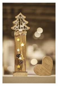 EMOS LED vánoční strom dřevěný, 48 cm, 2x AA, vnitřní, teplá bílá, časovač DCTW03
