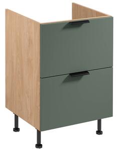 SORENTO pg | dolní skříňka D60IN se zásuvkami na indukční desku | 60 cm | puccini/zelená