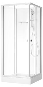 Sprchový kout 85x85 MARWELL kompletní sprcha Fresh Shower Square - 85x85x205cm - kompletní sprcha s rohovým vstupem - s posuvnými dveřmi - vysoce kvalitní hliníkové profily