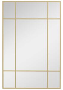 HOMCOM Obdélníkové Nástěnné Zrcadlo 90x60 cm se Zlatým Kovovým Rámem - Dekorativní Zrcadlo do Obývacího Pokoje, Ložnice a Předsíně | Aosom