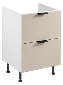 SORENTO pl | dolní skříňka D60IN se zásuvkami na indukční desku | 60 cm | bílá/béžová