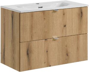 Sada skříňka Comad Nova Oak NOVA OAK A 82-80-2S, umyvadlo Comad Dance White CFP-8009DANCE80DP