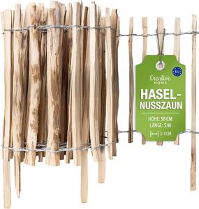 Plot Creative Home, výška 50 cm a délka 5 m | Plot z lískových prken, rozteč prken 3–4 cm